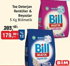 BİLLMATİK TOZ DETERJAN RENKLİLER & BEYAZLAR 5 KG
